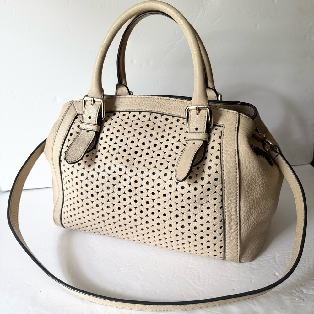 kate spade New York Mercer Isle Sloan Satchel Beige Leather - Picture 4 of 16